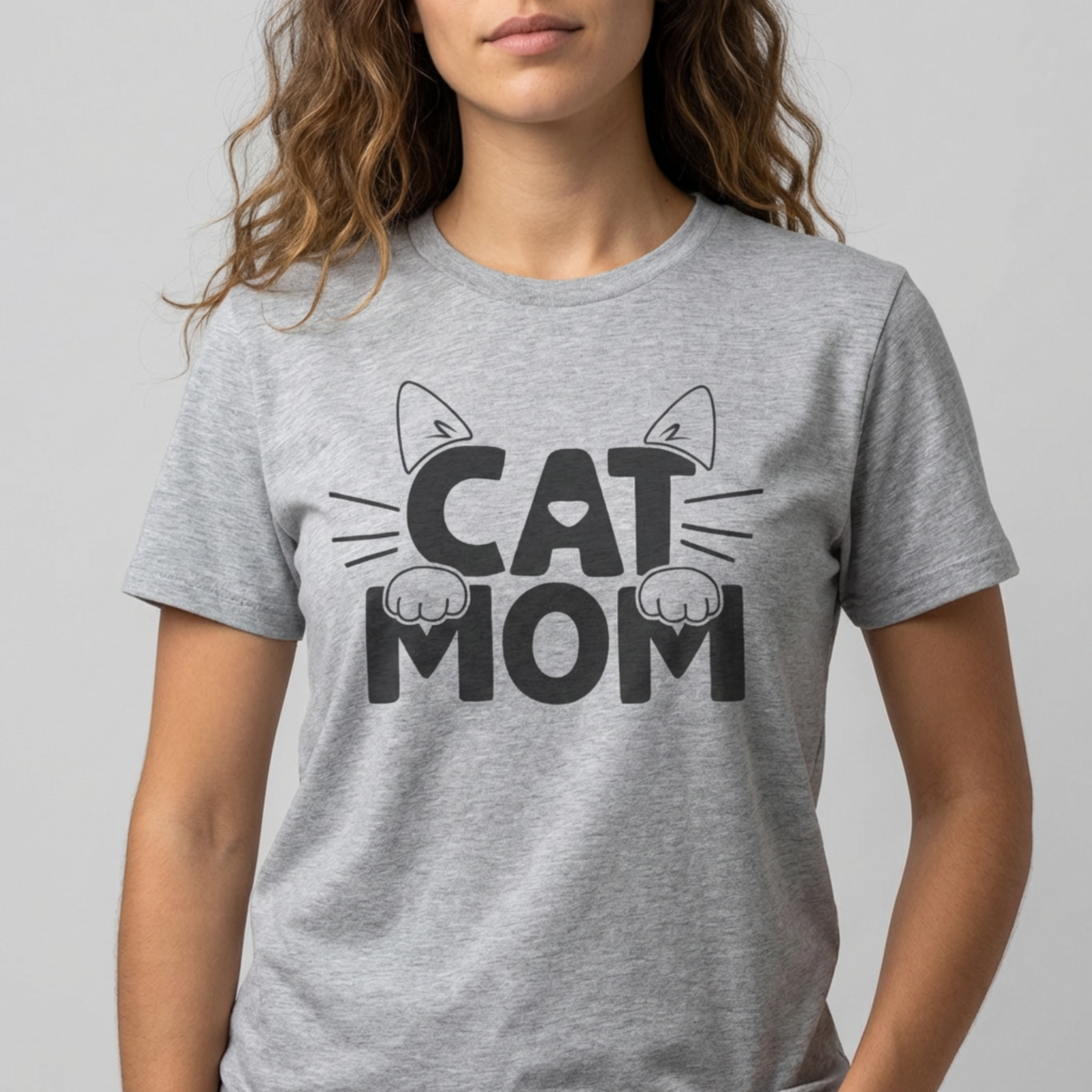 Cat Mom 3 Grey