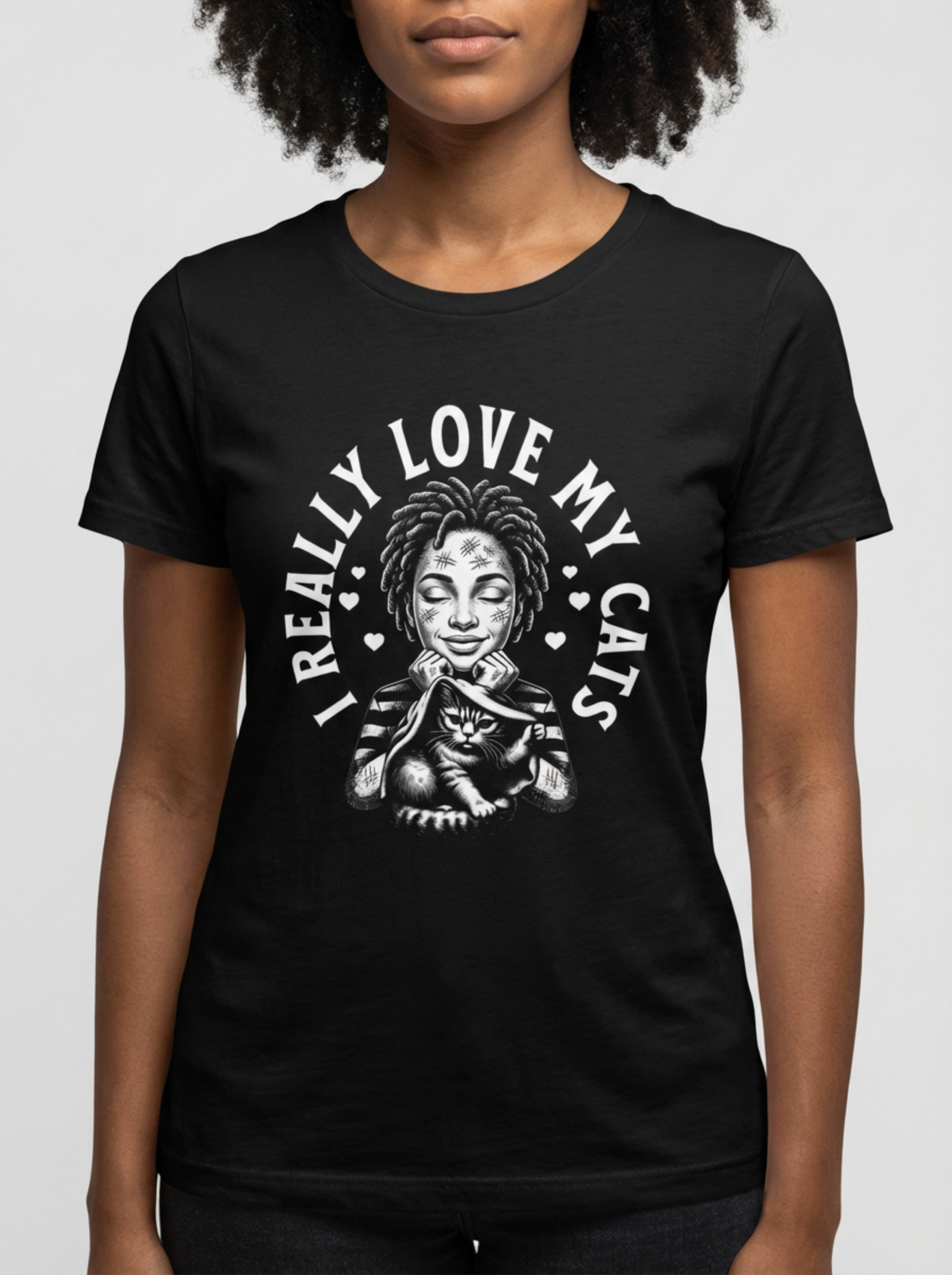 I Really Love My Cats T-Shirt Black 2