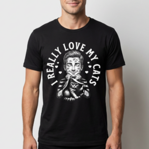 I Really Love My Cats T-Shirt Black 3