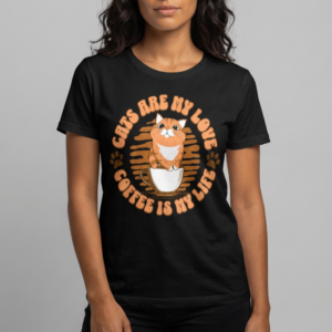 Cats Are My Love T-Shirt Black