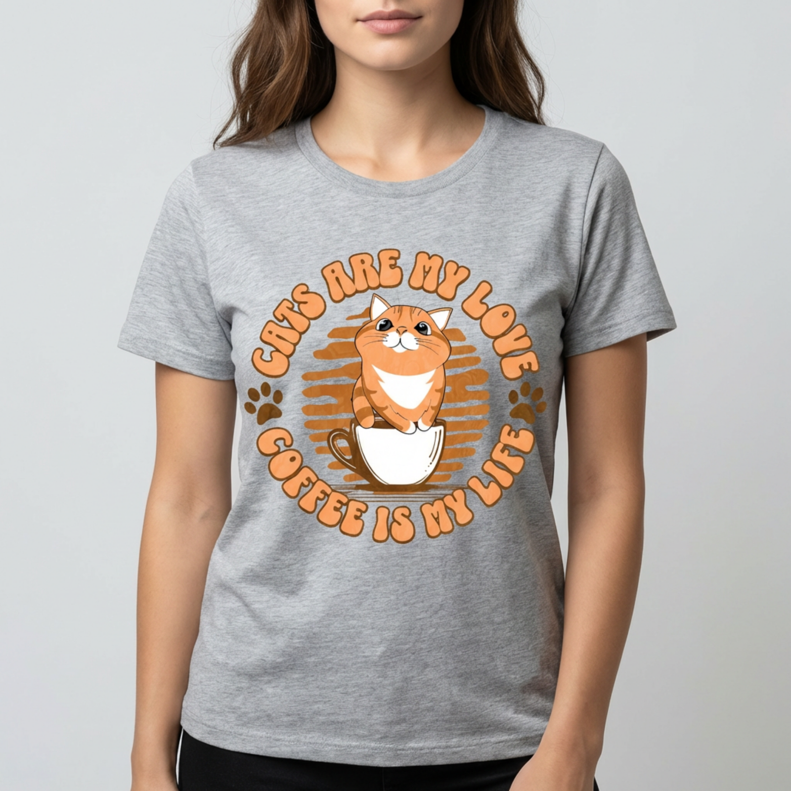 Cats Are My Love T-Shirt Grey